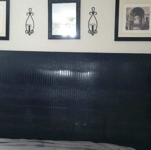 Black leather Oversized headboard